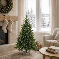 vidaXL Plast Hingad Julgran 150 cm PVC och metall Grön