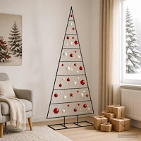 vidaXL Metall julgran KUOPIO 180 cm Metall Svart