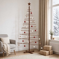 vidaXL Träjulgran KOTKA 180 cm Bambu och massiv furu Dark Brown
