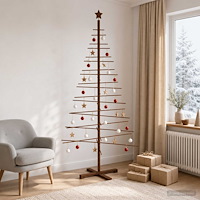 vidaXL Träjulgran KOTKA 210 cm Bambu och massiv furu Dark Brown