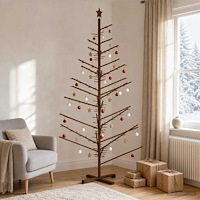 vidaXL Träjulgran KOTKA 210 cm Bambu och massiv furu Mörkbrun