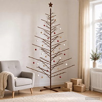 vidaXL Träjulgran KOTKA 240 cm Bambu och massiv furu Mörkbrun