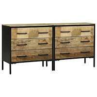 vidaXL Skåp 70 x 35 x 70 cm Brun Massivt grovt mangoträ