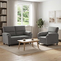 vidaXL Soffset 2 st 3-sits Mörkgrå 154 x 85 x 93 cm Sammet