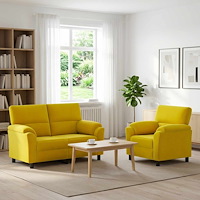 vidaXL Soffset 2 st 3-sits Gul 154 x 85 x 93 cm Sammet