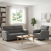 vidaXL Soffset 2 st 3-sits Mörkgrå 174 x 85 x 93 cm Sammet