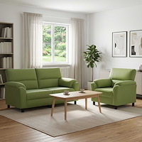 vidaXL Soffset 2 st 3-sits Ljusgrön 174 x 85 x 93 cm Sammet