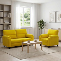 vidaXL Soffset 2 st 3-sits Gul 174 x 85 x 93 cm Sammet