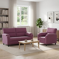 vidaXL Soffset 2 st 3-sits Lila 174 x 85 x 93 cm Sammet