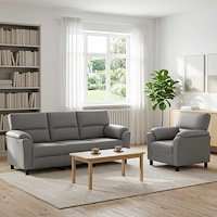 vidaXL Soffset 2 st 4-sits Ljusgrå 214 x 85 x 93 cm Sammet