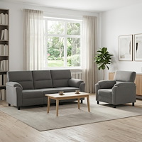 vidaXL Soffset 2 st 4-sits Mörkgrå 214 x 85 x 93 cm Sammet