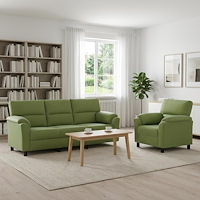 vidaXL Soffset 2 st 4-sits Ljusgrön 214 x 85 x 93 cm Sammet