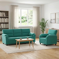 vidaXL Soffset 2 st 4-sits Turkos 214 x 85 x 93 cm Sammet