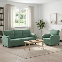 vidaXL Soffset 2 st 4-sits Havgrön 214 x 85 x 93 cm Sammet