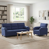 vidaXL Soffset 2 st 4-sits Polisblå 214 x 85 x 93 cm Sammet