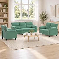 vidaXL Soffset 3 st 6-sits Havgrön 214 x 85 x 93 cm Sammet