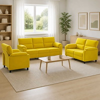 vidaXL Soffset 3 st 6-sits Gul 214 x 85 x 93 cm Sammet