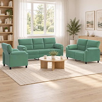 vidaXL Soffset 3 st 6-sits Havgrön 214 x 85 x 93 cm Sammet