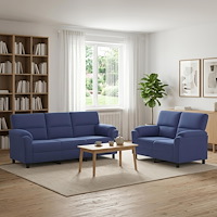 vidaXL Soffset 2 st 5-sits Polisblå 214 x 85 x 93 cm Sammet