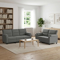 vidaXL Soffset 2 st 5-sits Mörkgrå 214 x 85 x 93 cm Sammet
