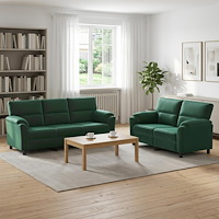 vidaXL Soffset 2 st 5-sits Mörkgrön 214 x 85 x 93 cm Sammet
