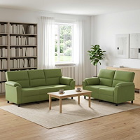 vidaXL Soffset 2 st 5-sits Ljusgrön 214 x 85 x 93 cm Sammet