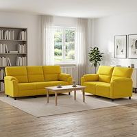vidaXL Soffset 2 st 5-sits Gul 214 x 85 x 93 cm Sammet