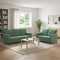 vidaXL Soffset 2 st 5-sits Havgrön 214 x 85 x 93 cm Sammet