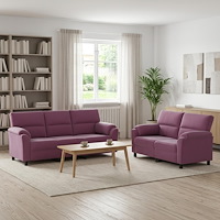 vidaXL Soffset 2 st 5-sits Lila 214 x 85 x 93 cm Sammet