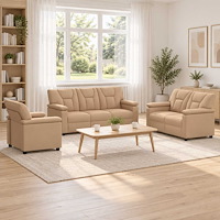 vidaXL Soffset 3 st Cappuccino Konstläder