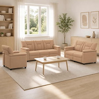 vidaXL Soffset 3 st Cappuccino Konstläder