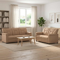vidaXL Soffset 2 st Cappuccino Konstläder