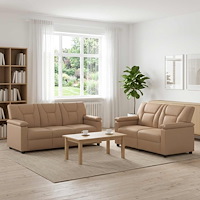 vidaXL Soffset 2 st Cappuccino Konstläder