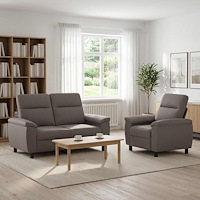 vidaXL Soffset 2 st 3-sits Taupe 158 x 90 x 95 cm Tyg