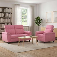 vidaXL Soffset 2 st Rosa Tyg