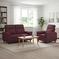 vidaXL Soffset 2 st Lila Tyg