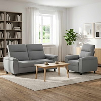 vidaXL Soffset 2 st Ljusgrå Tyg