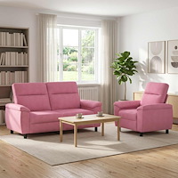 vidaXL Soffset 2 st Rosa Tyg