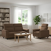vidaXL Soffset 2 st 3-sits Brun 178 x 90 x 95 cm Tyg