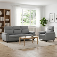vidaXL Soffset 2 st Ljusgrå Tyg