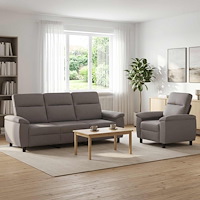 vidaXL Soffset 2 st Taupe Tyg