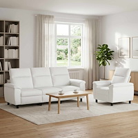 vidaXL Soffset 2 st Vit Tyg