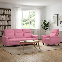 vidaXL Soffset 2 st Rosa Tyg