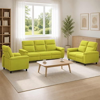 vidaXL Soffset 3 st 6-sits Ljusgrön 214 x 90 x 95 cm Tyg