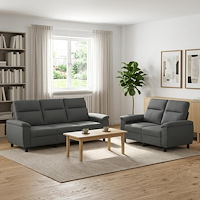 vidaXL Soffset 2 st 5-sits Mörkgrå 214 x 90 x 95 cm Tyg