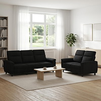 vidaXL Soffset 2 st Svart Tyg