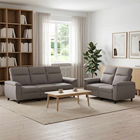 vidaXL Soffset 2 st Taupe Tyg