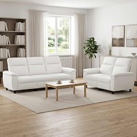 vidaXL Soffset 2 st Vit Tyg