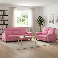 vidaXL Soffset 2 st Rosa Tyg