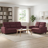 vidaXL Soffset 2 st 5-sits Lila 214 x 90 x 95 cm Tyg